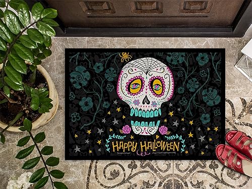 Miniatura 3 de Caroline's Treasures VHA3035JMAT - Felpudo con el Día de los Muertos con Feliz Halloween, 24 x 36 pulgadas, para interiores y exteriores, para