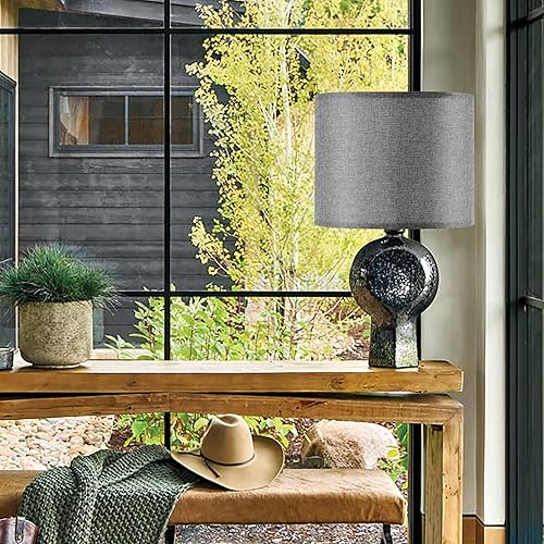 Miniatura 56 de GO&SO Juego de 2 pantallas de lámpara de terciopelo azul oscuro, tamaño mediano de 13 pulgadas superior x 13 pulgadas inferior x 10 pulgadas de alto