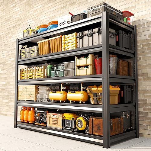 Miniatura 26 de Estantería de metal resistente para garaje, estantes de almacenamiento ajustables de 5 niveles, 3000 libras para garaje y sótano, cocina y despensa,