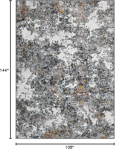 Miniatura 62 de Alfombra de área para sala de estar: alfombra lavable de 5 x 7 con respaldo antideslizante, no desprende pelo, resistente a las manchas, plegable