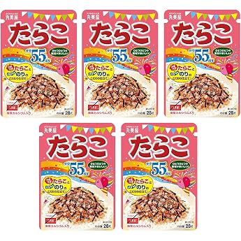 Furikake Tarako Japanese Condiment for Bento Rice Tarako Cod Roe Flavour 28g x 5 Packs - Made in Japan