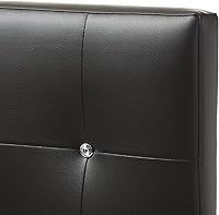 Vista 5 de Baxton Studio Josette - Cabecera tapizada de piel sintética negra, moderna y contemporánea, tamaño individual