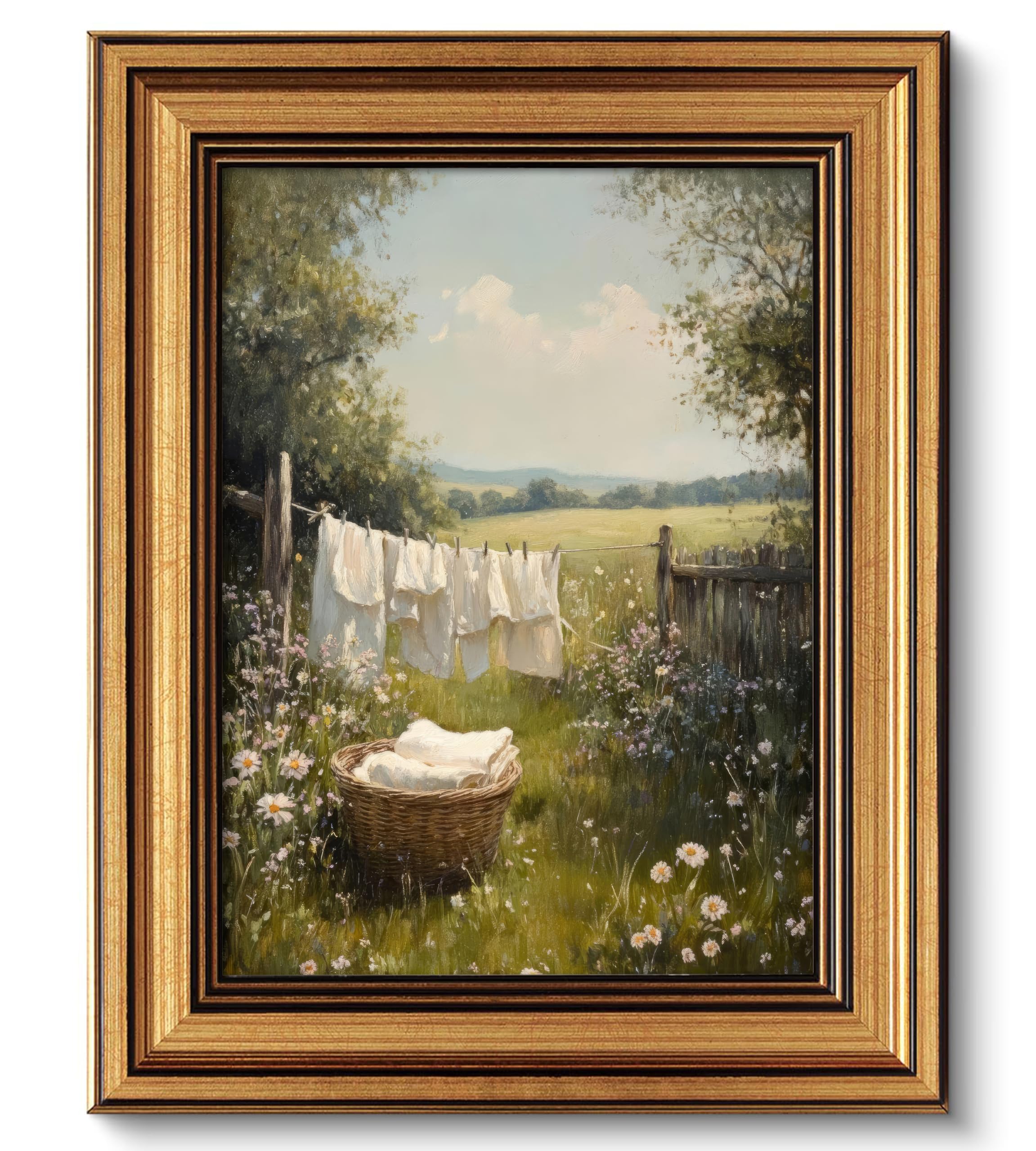 NALEPS Vintage Laundry Room Framed Wall Art, Laundry Room Wall Decor, 9x11