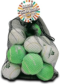SPORTSPET Tennis Balls for Dogs - Extra Bouncy - Non Toxic - Durable - Long Lasting - Floats (Tennis Balls (12 Pack))