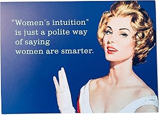 Hallmark Women’s Intuition Is Just a Polite Way of Saying Women are Smarter Set of 10 Blank Greeting Cards and Envelopes with Vintage Art