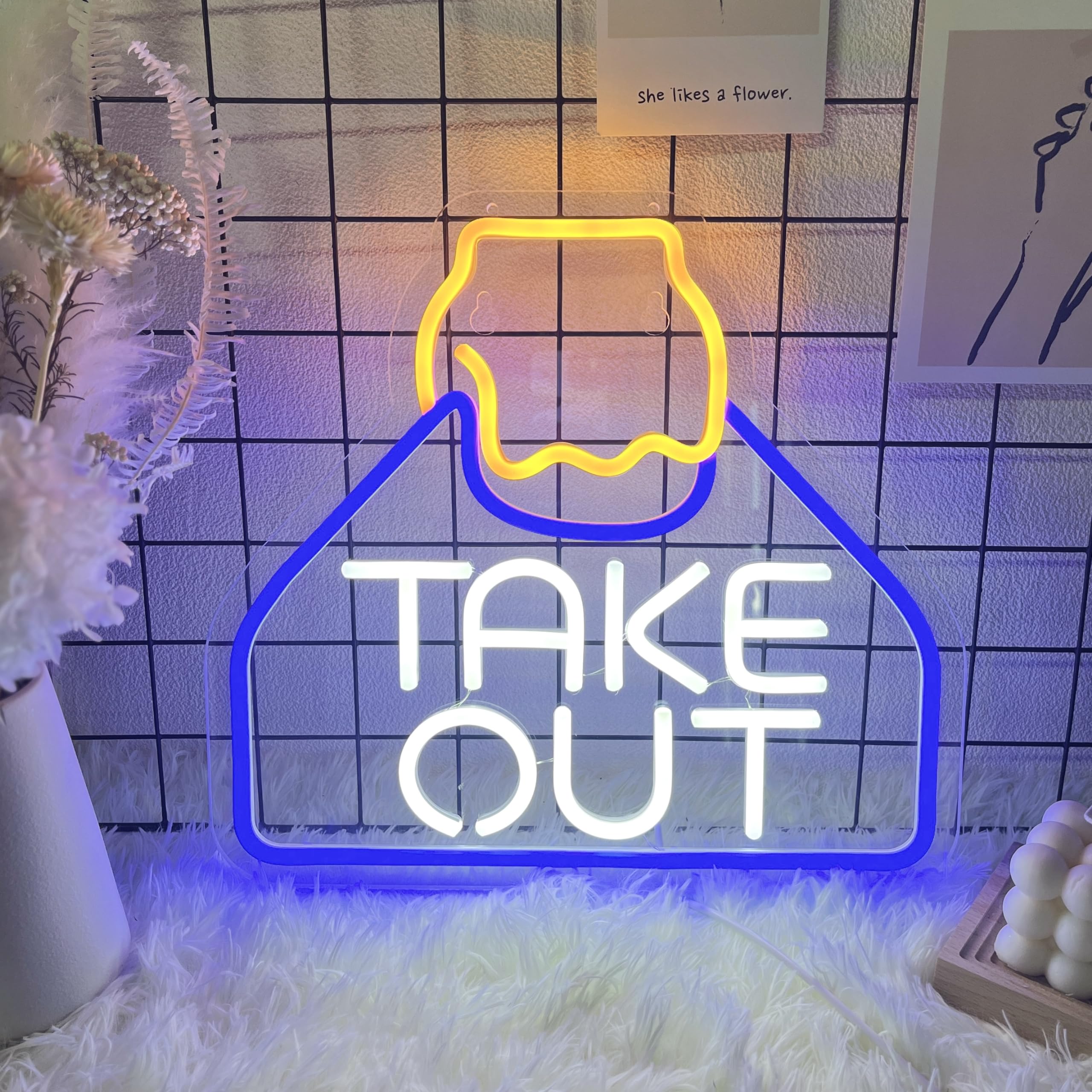 Amazon.com: JOMOBUTY Take Out Neon Sign for Business Carry Out