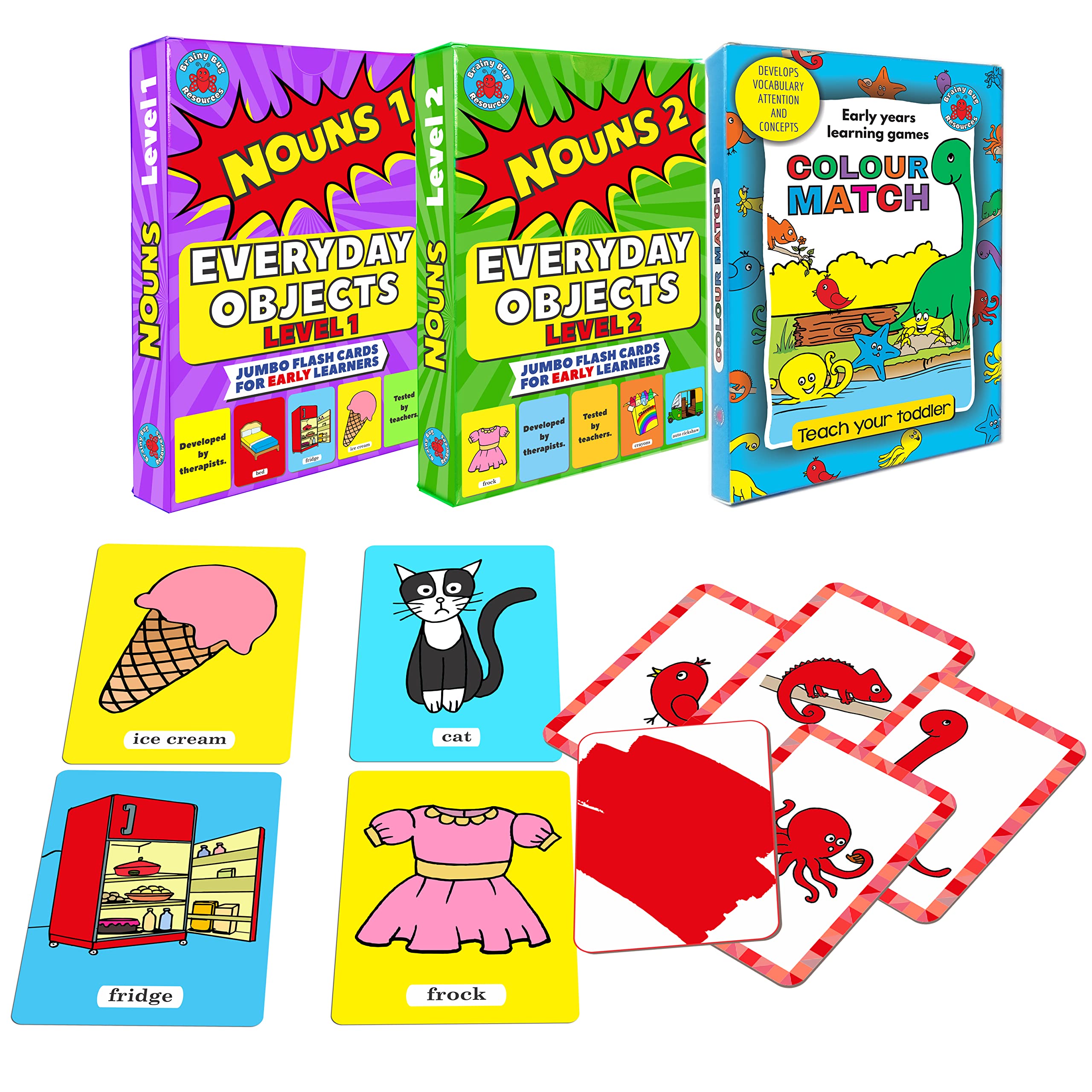 60 Everyday Objects Levels 1 and 2 | Colour Match Game | Jumbo Flashcards | Learn Early Words | Things in My Home | Flashcards for Babies, Toddlers | Learn English Vocabulary | Special Needs Kids (B09MN8XNBQ) Amazon Price History, Amazon Price Tracker