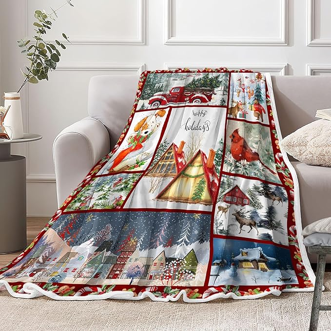 Christmas Throw Blanket for Couch, Chair, Bed, Winter