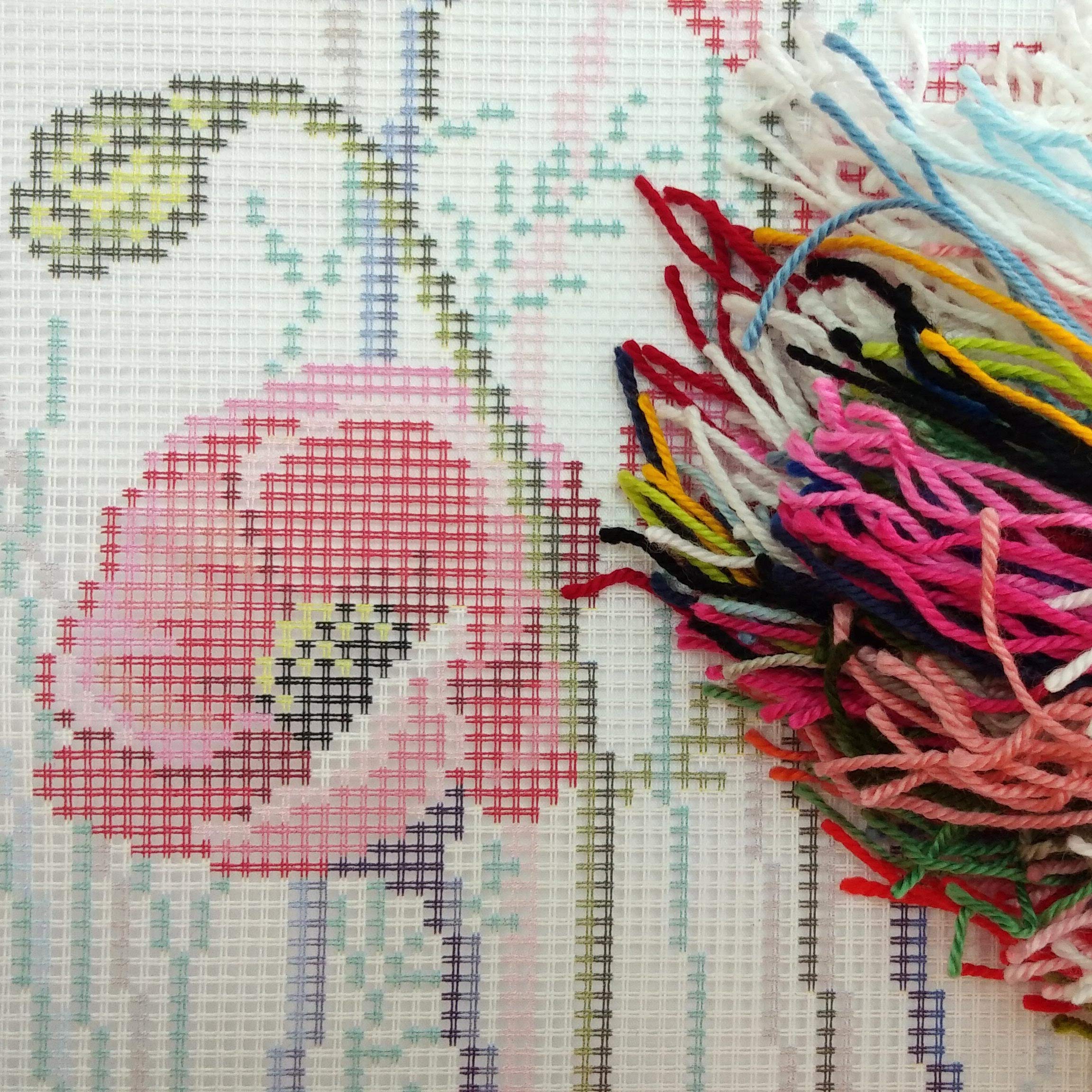 Kit De Punto De Cruz Para Principiantes - Diseño De Abeja, Tela Impresa 30x30 Cm, Incluye Hilos Y Aguja
