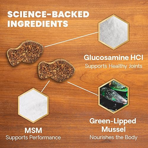 Vista 7 de VetriScience Masticables saludables para cadera y articulaciones, glucosamina GlycoFlex y mejillón de labios verdes suplemento de apoyo