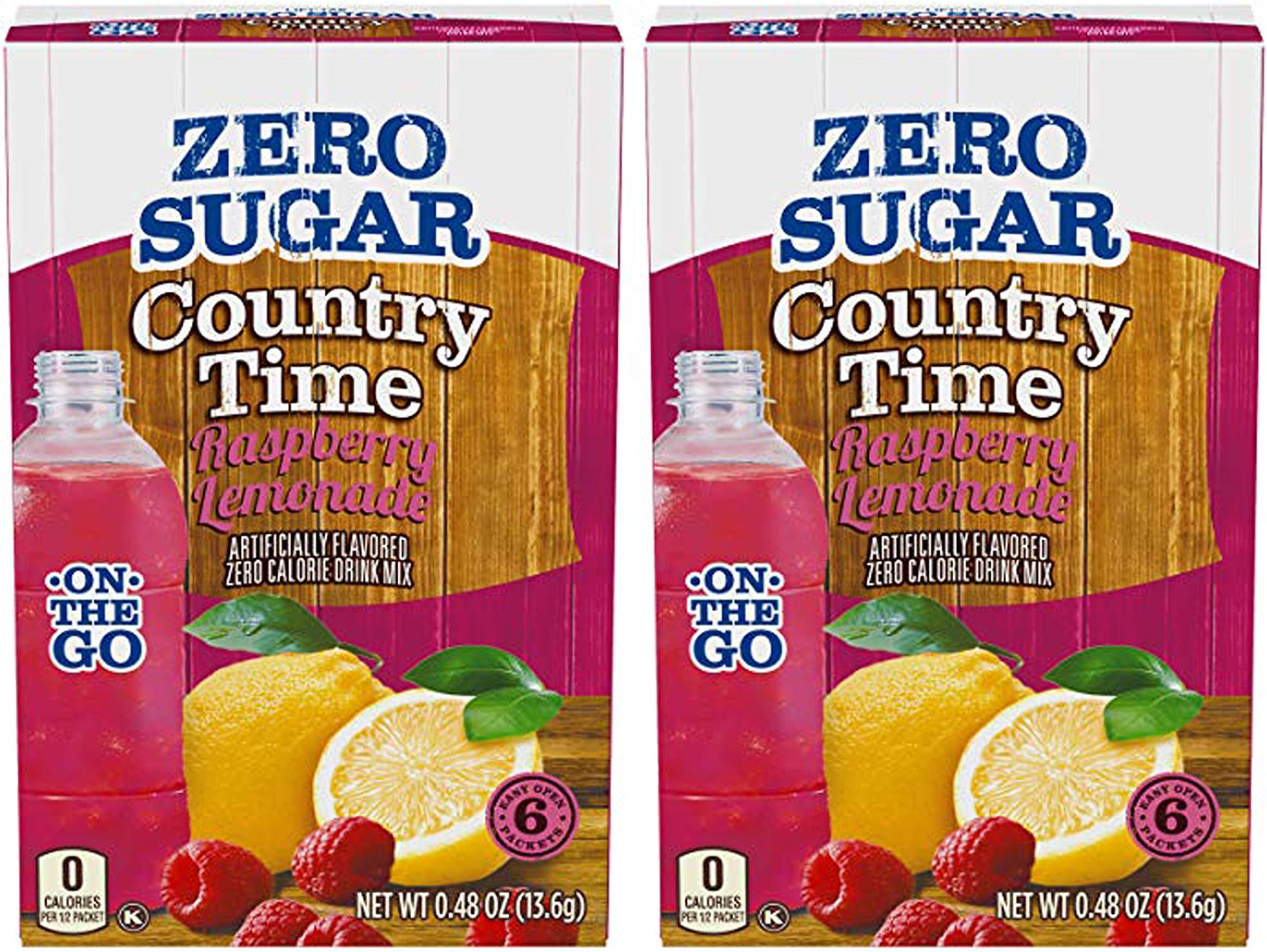 Country Time Zero Sugar Raspberry Lemonade on the go packs 6ct (pack of 2)