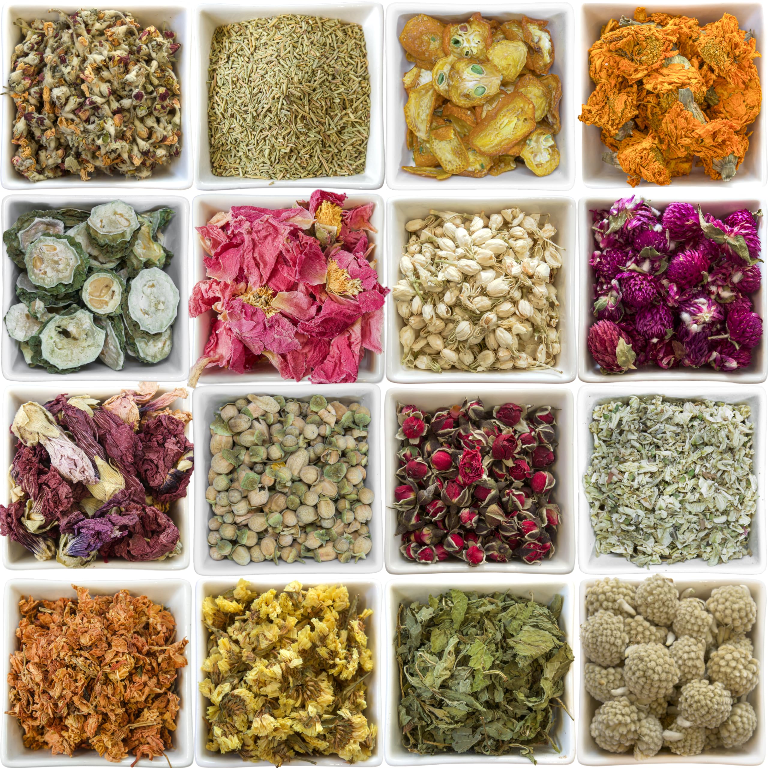 Buy 16 Bags Dried Flowers for Candle Making, Dried Flowers for Soap