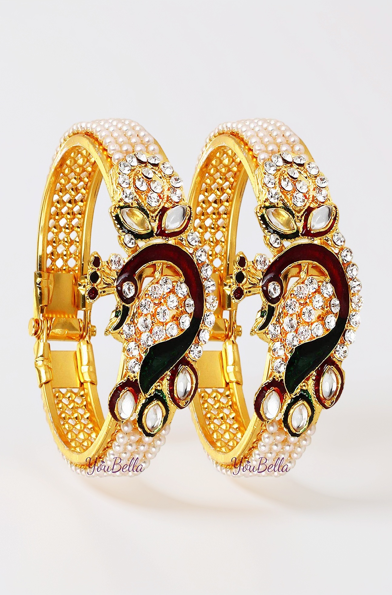 Jewellery Traditional Gold Plated Bracelet Bangle Set for Girls and Women