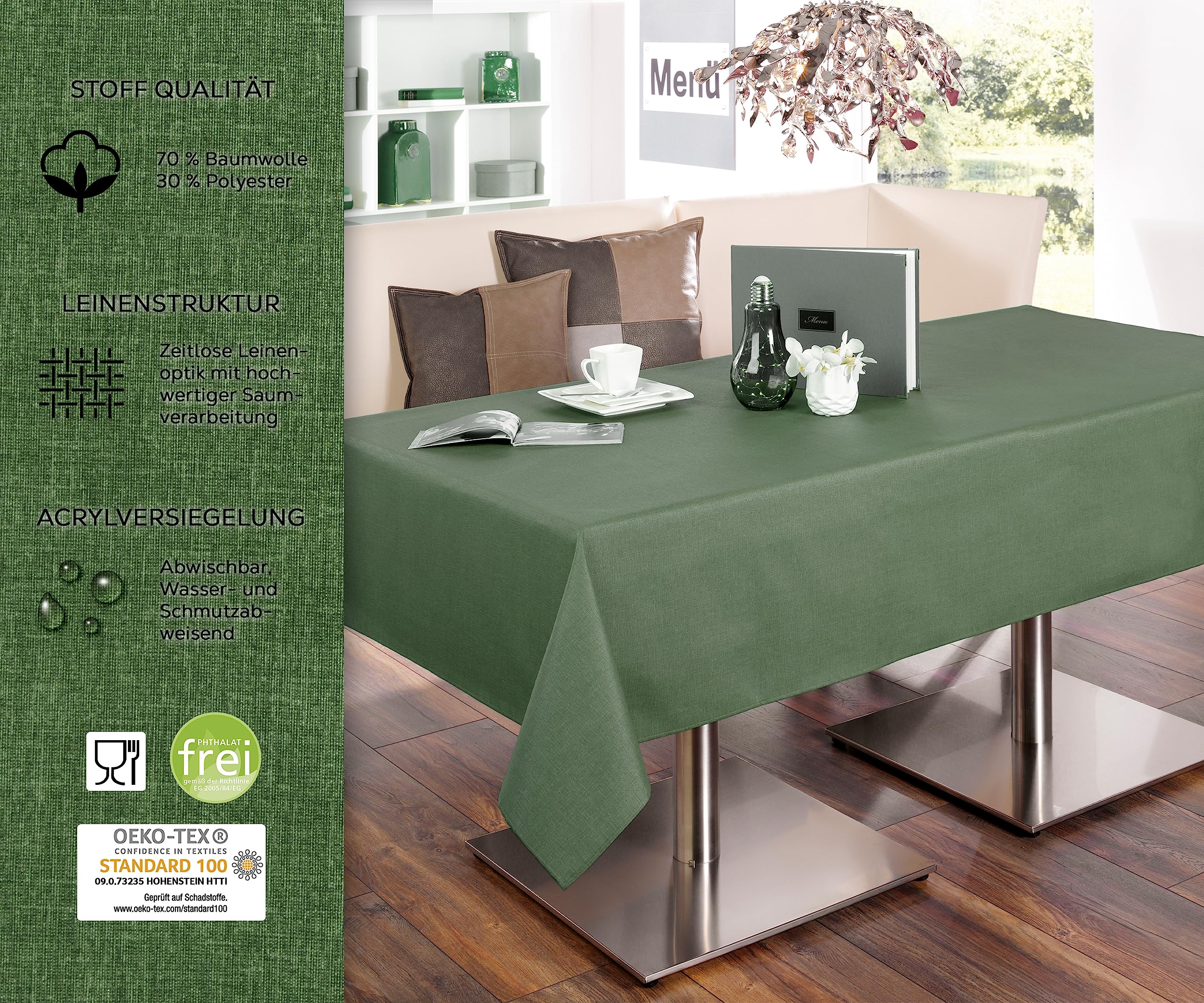 BEAUTEX Chemin De Table, Structure En Lin, Facile à Nettoyer, Anti-taches, Coton, Couleur Et Taille Au Choix (chemin De Table, 40 X 140 Cm, Abricot