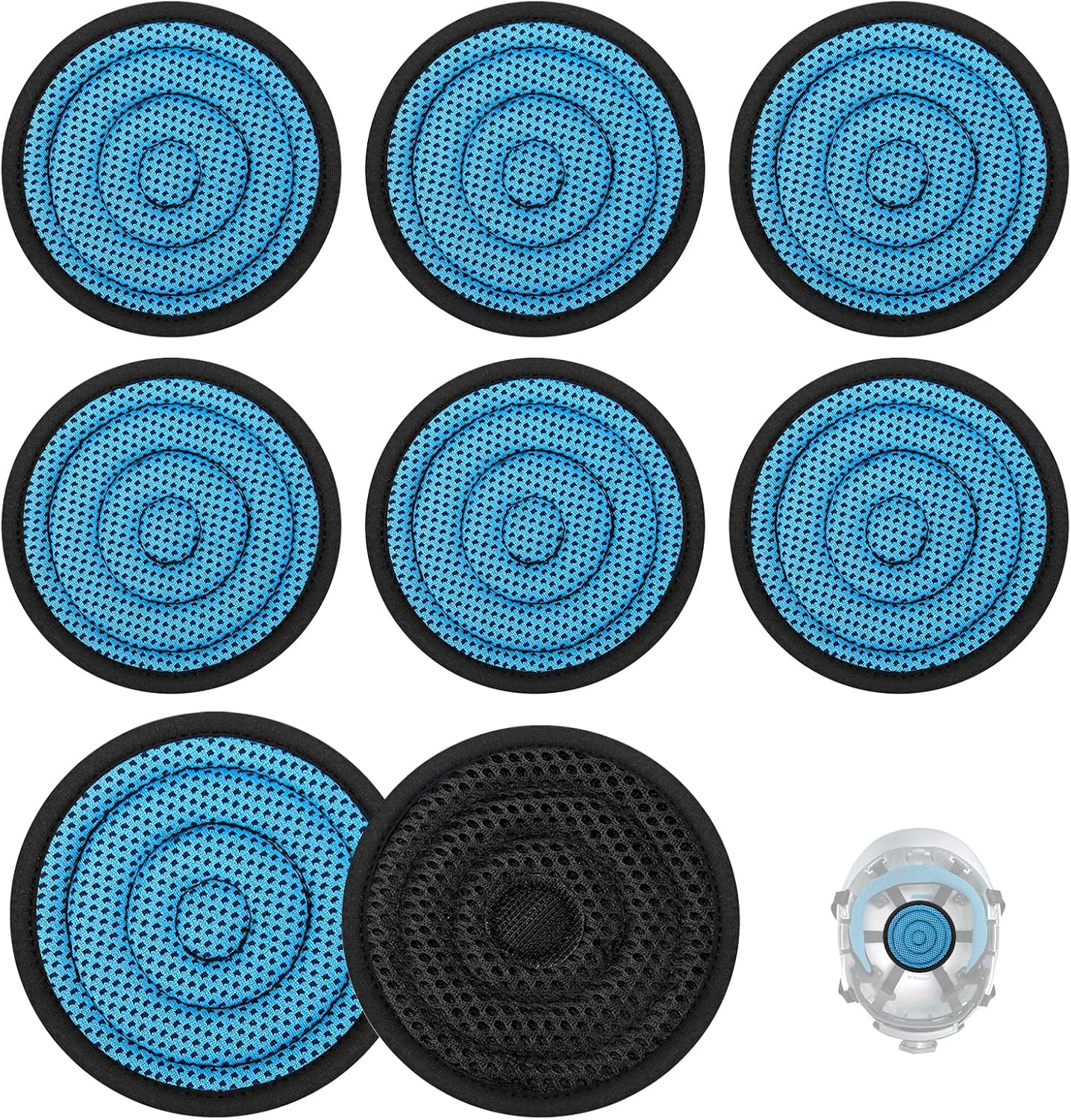 Hard Hat Top Pad Liner Replacement, Hard Hat Padding fit for Most Construction and Work Helmets, Cooling Inserts Reusable Washable Top Pad Suspension Cushion Replacement Accessorie - Blue 8 PACK