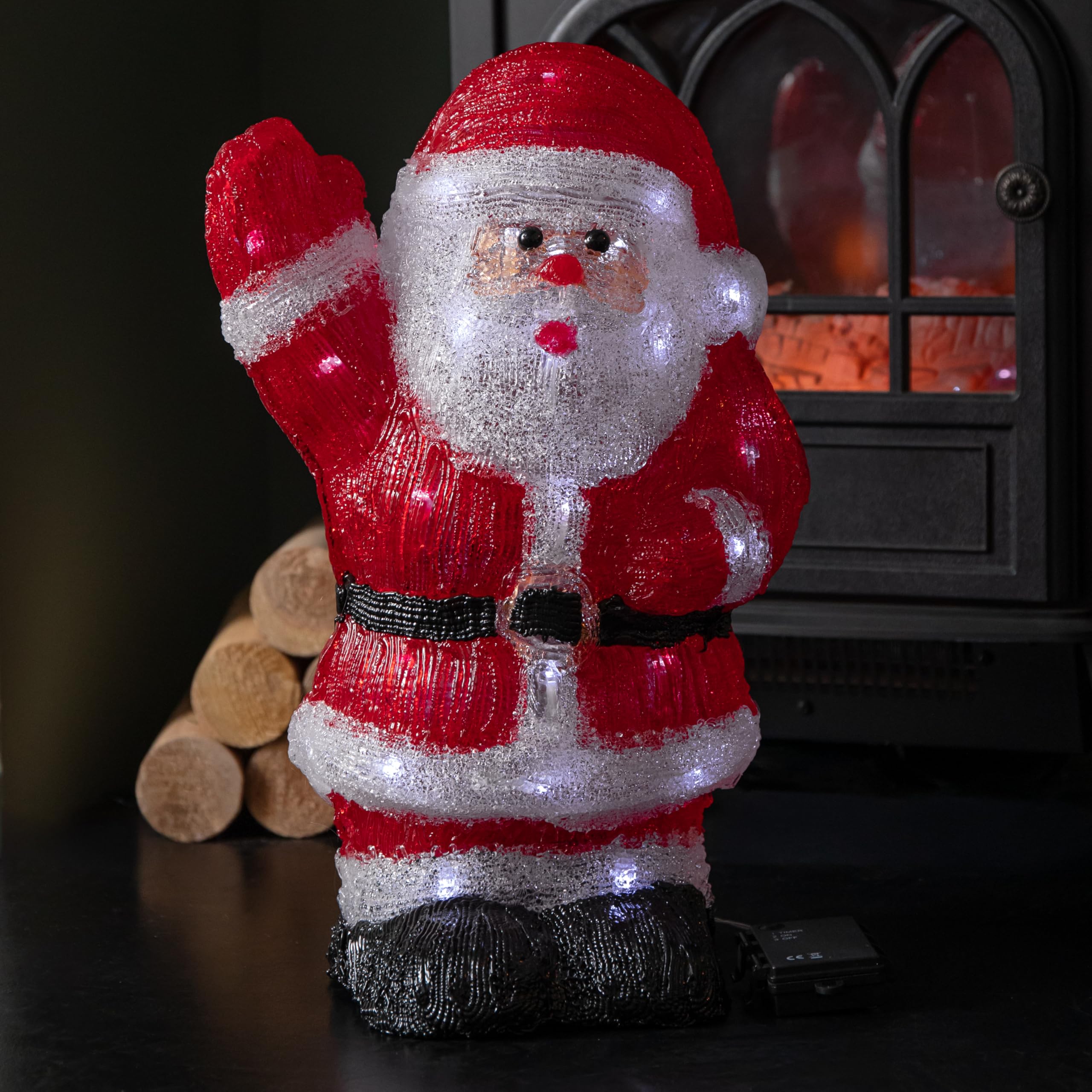 Samuel Alexander Light 44Cm Battery Operated Up Acrylic Christmas Santa Decoration With Leds