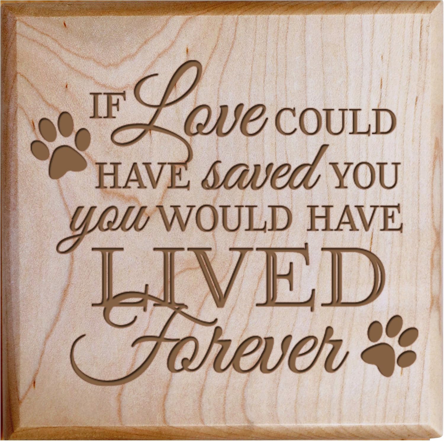 LifeSong Milestones Pet Urns Small Sympathy Keepsake Box for pet urn for Ashes If Love Could Have Saved You Small Portion of Ashes 5.5" x 5.5" x 3.5" inches (Maple)