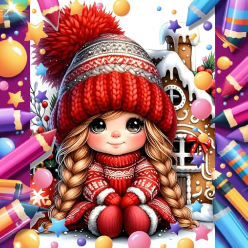Kawaii Christmas Coloring Book: Holiday Drawing & Paint Game | Cute Paint Pages