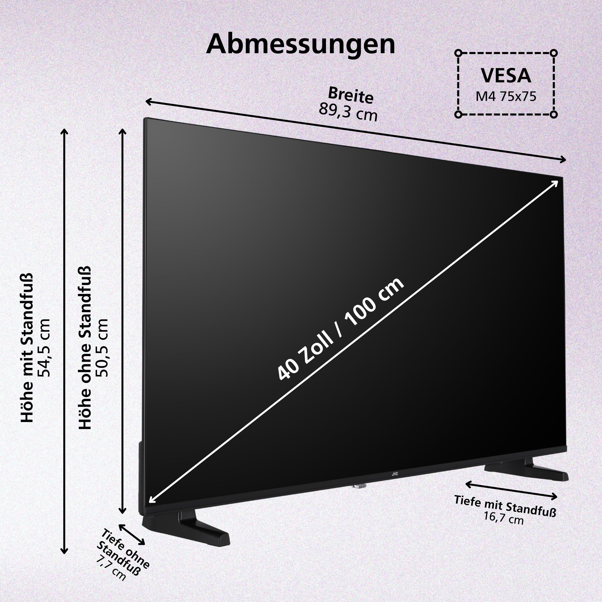 JVC VIDAA LT-40VDF2555 (2026) Smart TV, Full HD HDR, ekran o przekątnej 100 cm i wbudowanym potrójnym tunerem, telewizor LED