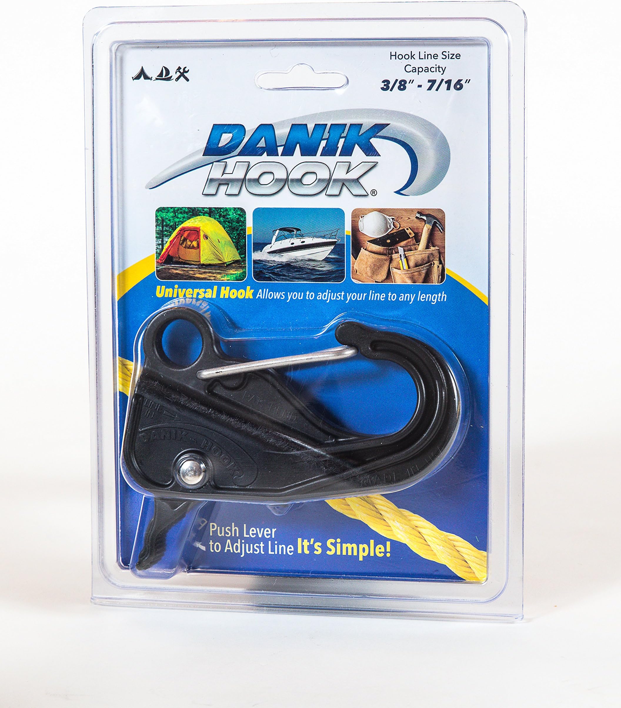 Danik Hook Pack 2 - Easy to Use, Knotless Boat Anchor System Made From Glass Filled Thermo Plastic- Holds 500 Pounds with Quick Release.