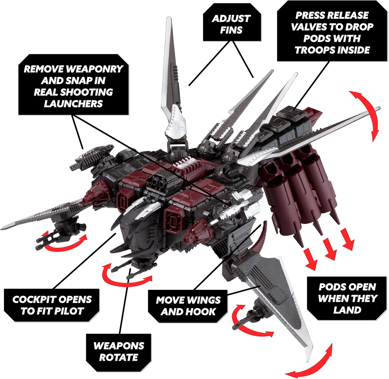Snap Ships — Scorpion K.L.A.W. Troop Dropper — Construction Toy for Custom Building and Battle Play — Ages 8+