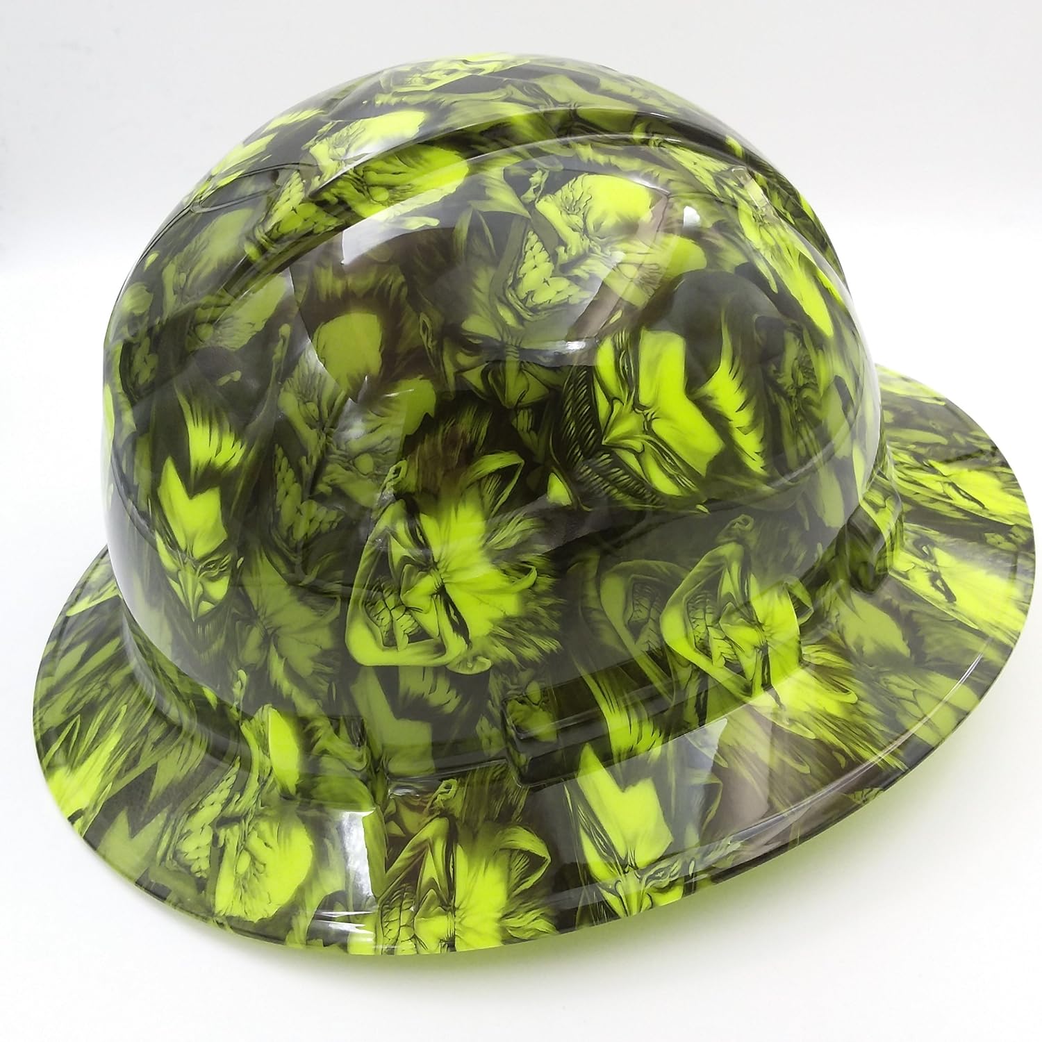 Wet Works Imaging Customized Pyramex Full Brim Green Jokers Gone Wild Hard Hat with Ratcheting Suspension