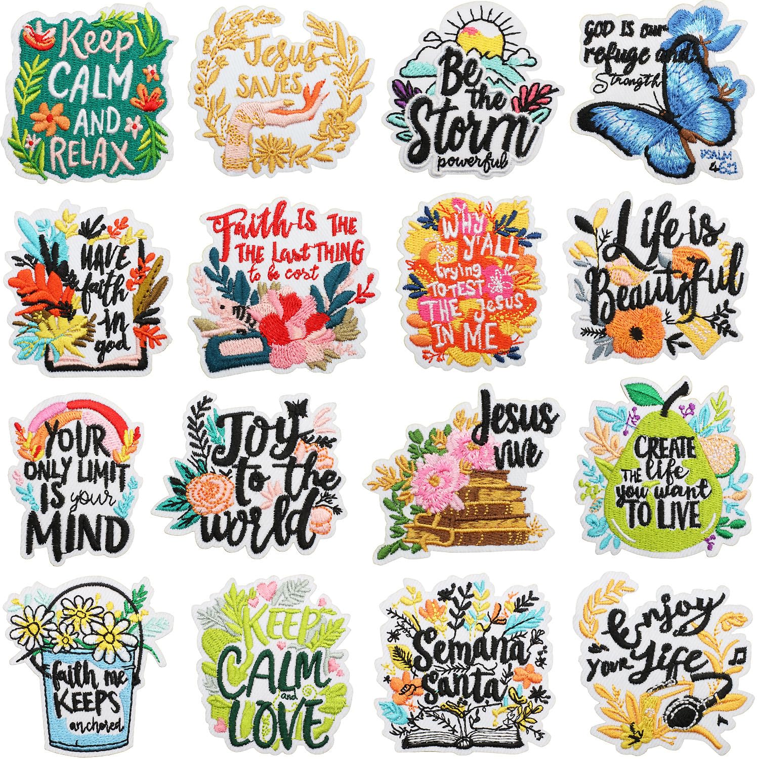 16 Parches Para Planchar Con Afirmaciones Positivas, Frases Motivacionales Bordadas Para Coser En Apliques Para Bolsos, Ropa, Chaquetas (A