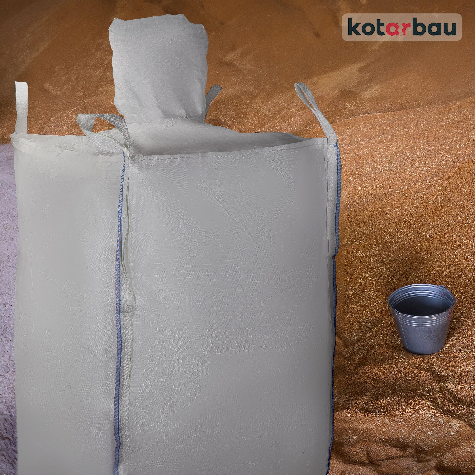 KOTARBAU® 4 sztuki worków Big Bag 90x90x160cm Worek na odpady ogrodowe Stabilny z górnym i dolnym lejkiem 1000kg PP Worki ciężkie na odpady ogrodowe Worek ogrodowy Worki śmieciowe Worki na gruz Worki