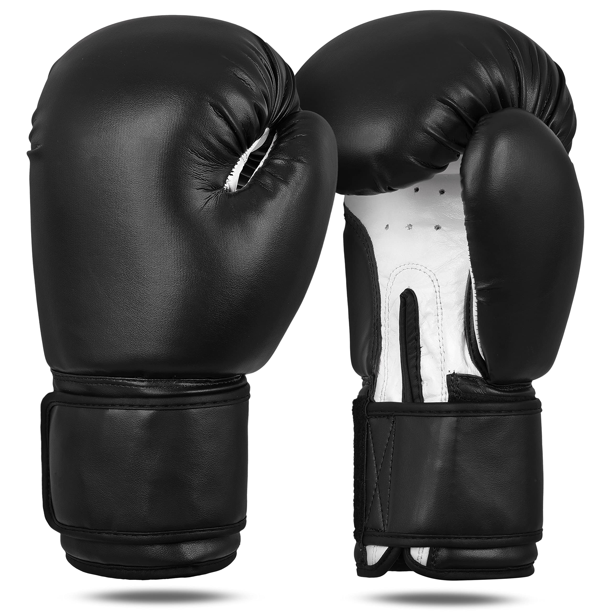 Boxhandschuhe, schwarz/weiß, Leder, TOP-Modell