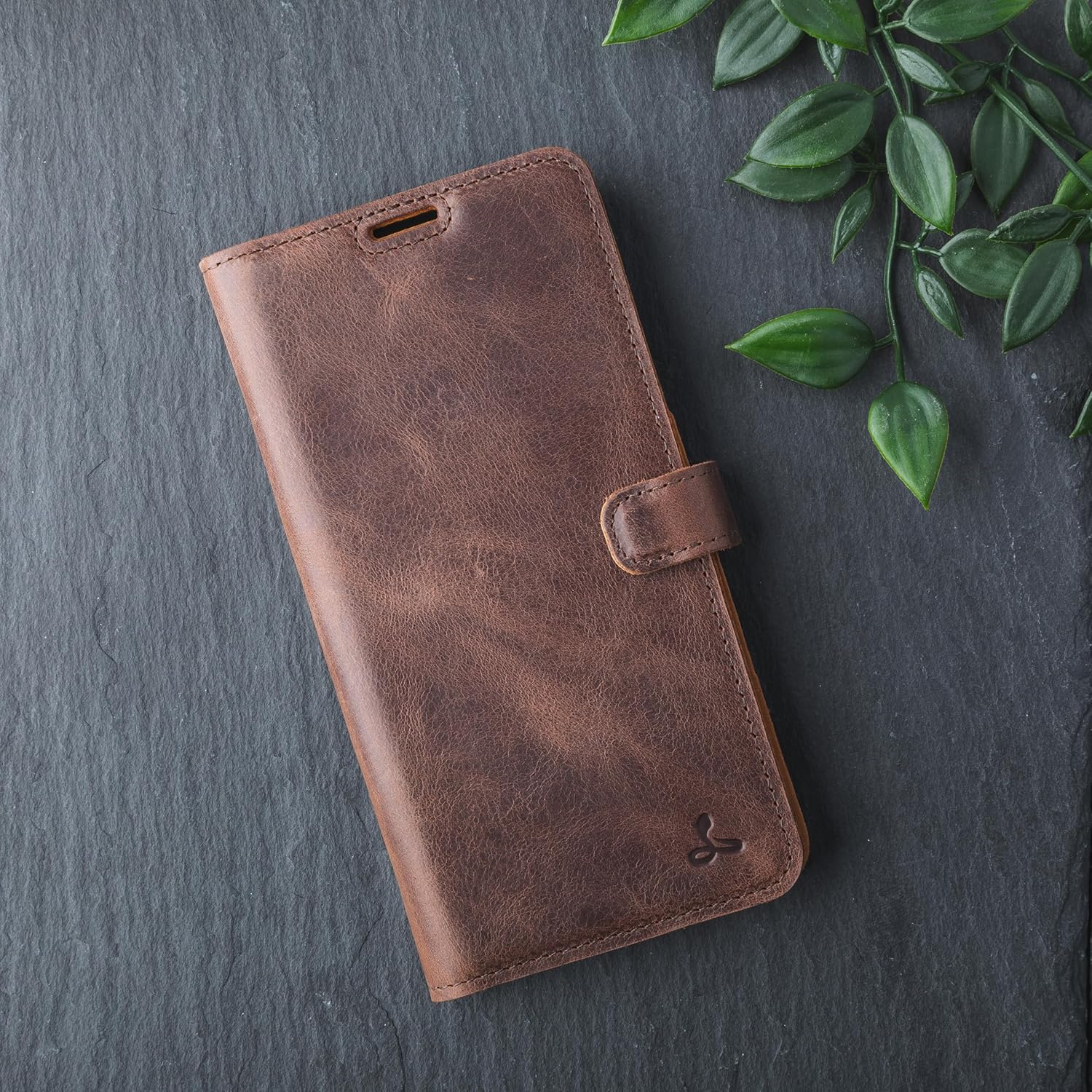Snakehive Leather Wallet for Samsung Galaxy S25 Edge - Real Leather Wallet Phone Case with Viewing Stand and Card Holder - Flip Folio Cover with Card Slots (Brown)