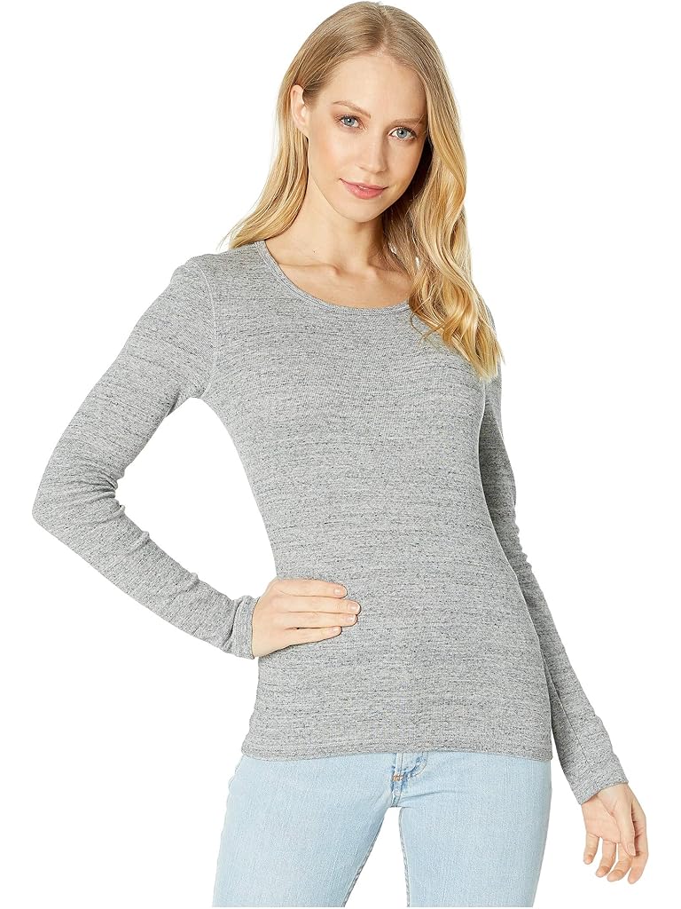 Splendid 1x1 Rib Classic Long Sleeve Crew Neck Tee