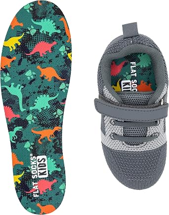 FLAT SOCKS Kids No Show Socks, Sockless Liner, No Slipping, No Stinking, Washable Barefoot Shoe Insert