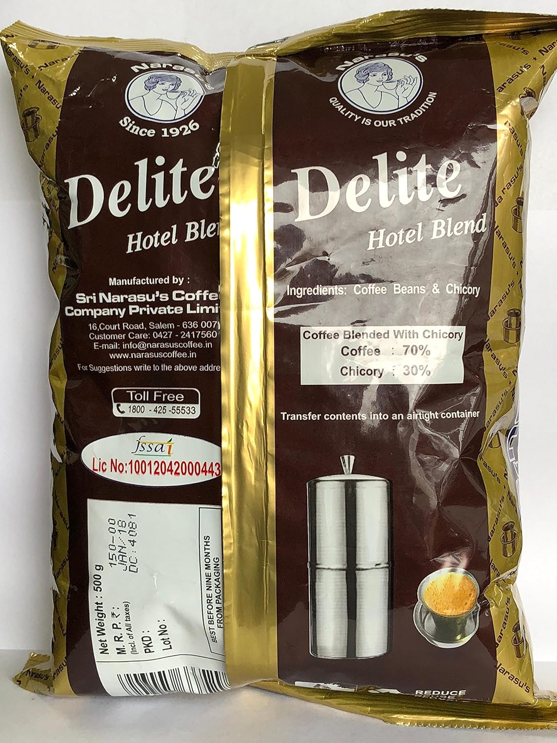 Narasu's, Delite Hotel Blend Coffee, 500 Grams(gm)