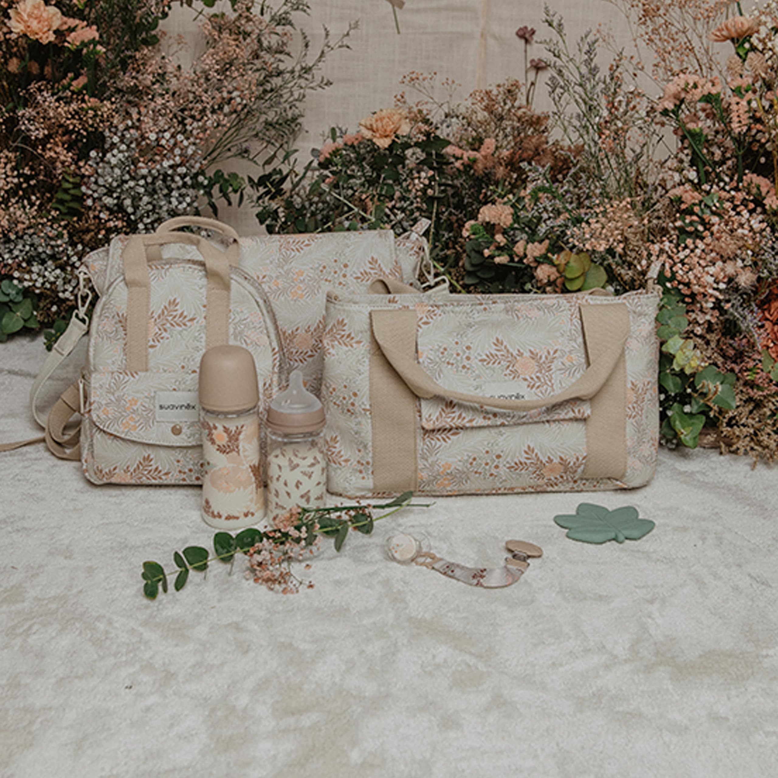 Suavinex Borsa Maternità Organizer per Passeggino con Manici Regolabili, Chiusura a Cerniera, Beige
