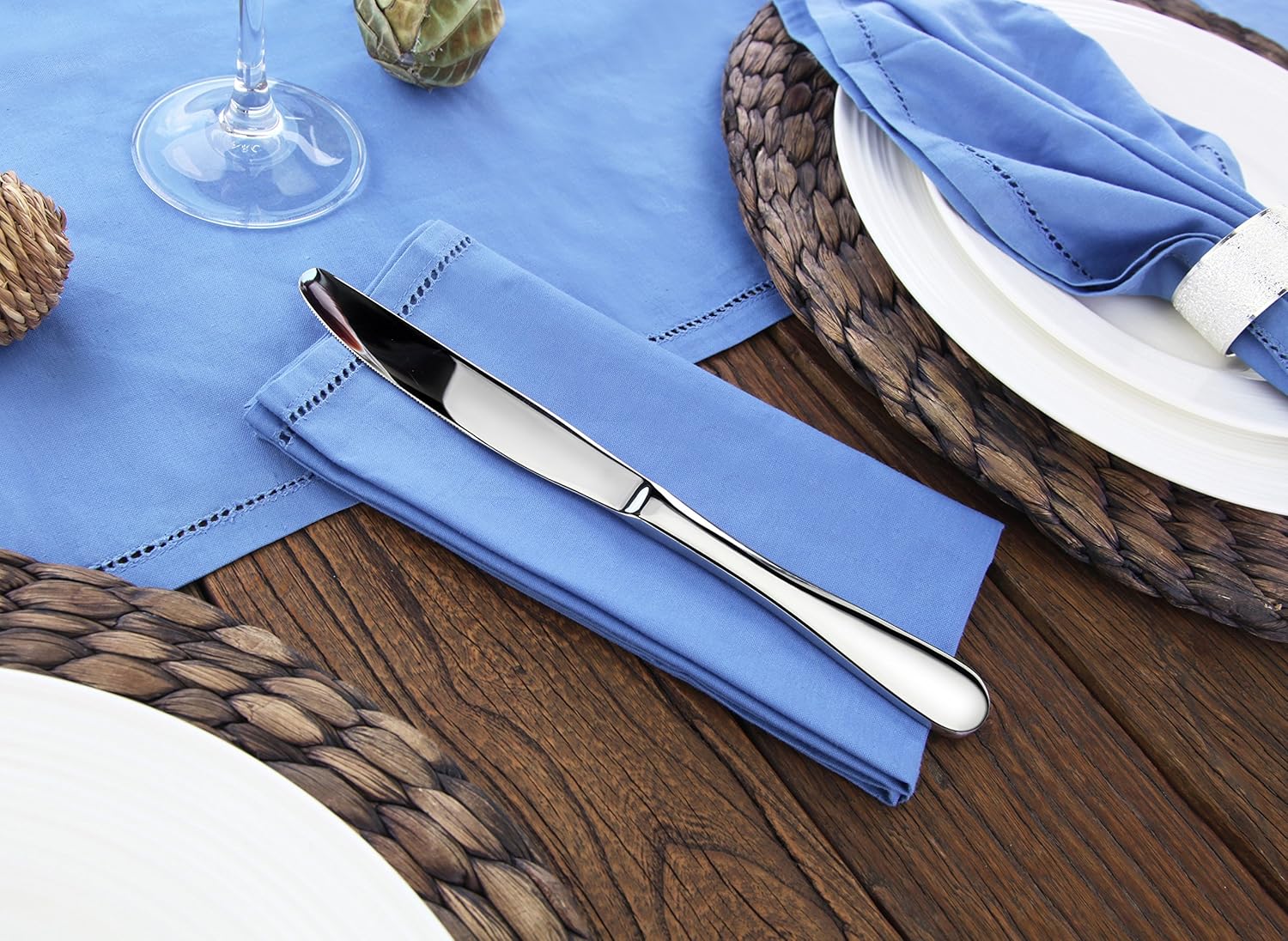 Artaste Rain 18/10 Stainless Steel (Silver (Set of 12), Dinner Knife (9.15-Inch))