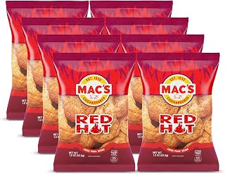 Mac's Red Hot Pork Skins, 5 OZ (Pack of 8)
