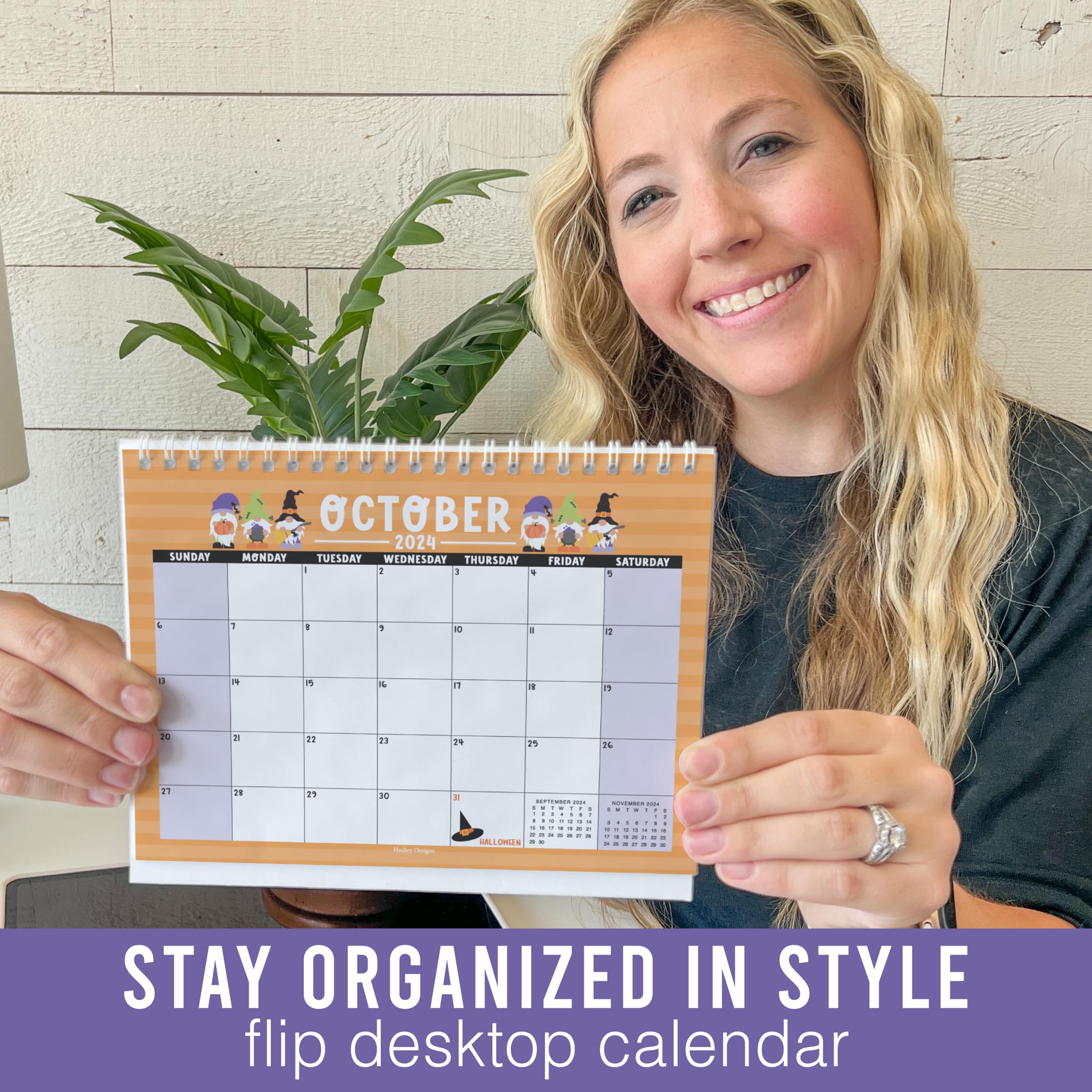 Snapklik.com : Gnome Small Desk Calendar 2024 Standing Flip - Desktop ...