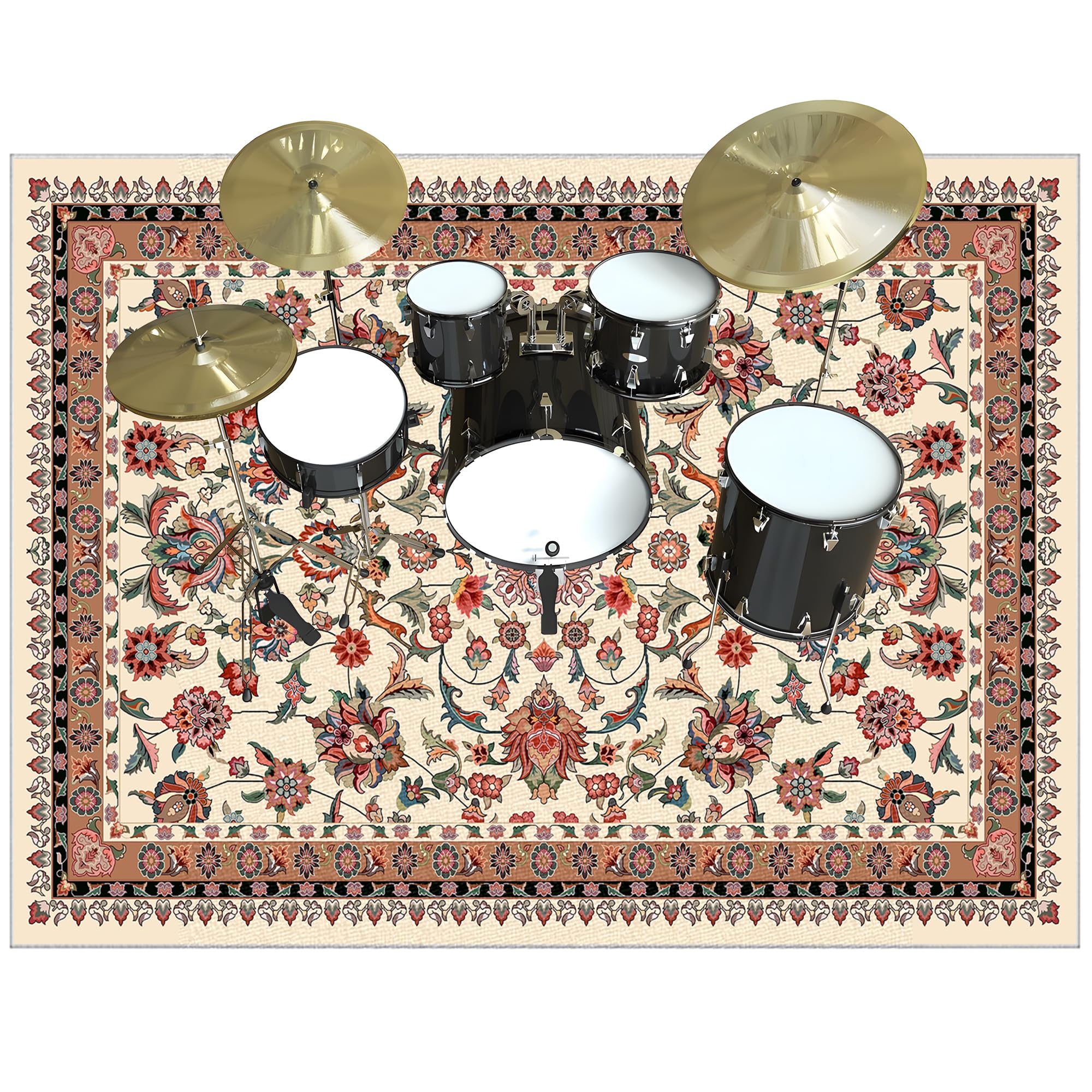 Tapis pour Batterie electronique 180 x 150 cm Tapis Batterie Acoustique Tapis Batterie Insonorisant Tapis de Tambour Tapis de Batterie Tapis Anti-dérapants Tapis de Sol pour Instruments de Musique