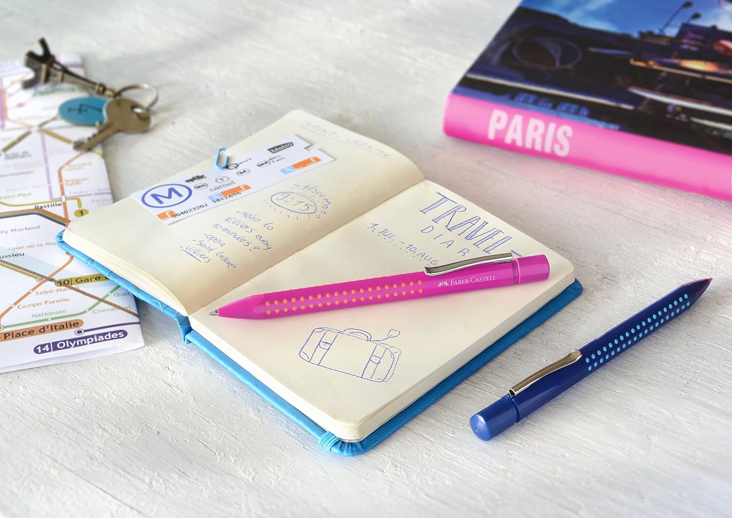 Faber-Castell Grip 2010 M Ballpoint Pen - Blue/Light Blue