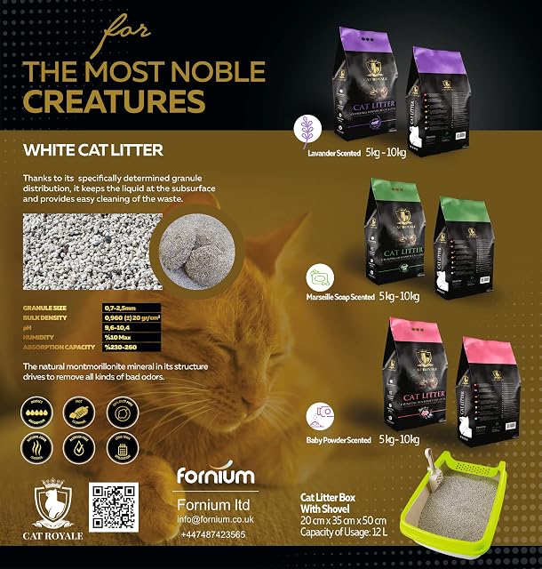 Foto 6 de 8 de Cat Royale Arena para gatos natural de bentonita sin perfume, 5 litros, alta absorción de líquidos, sin polvo