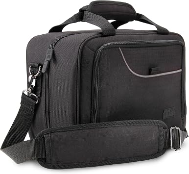 USA Gear Carrying Case for Atomos Ninja Flame, Blackmagic Assist & Other Recording Monitor & Media Accessories - Shoulder Strap, Weather & Scratch Resistant, Customizable Interior