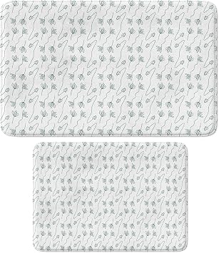 Cute Design Microfiber Set of 2 Bath Mat, Anti-Slip Base, Machine Washable (40x60_50x80)