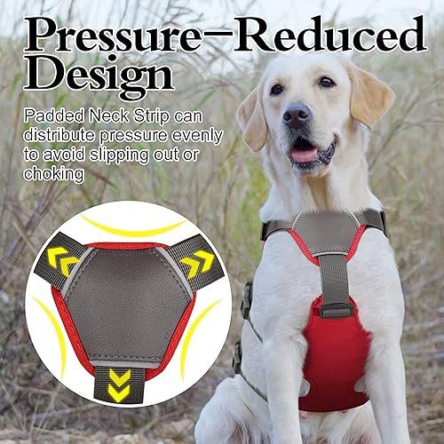 Miniatura 8 de PET ARTIST Arnés a prueba de escape para perros, arnés antideslizante con asa de elevación para perros activos medianos y grandes