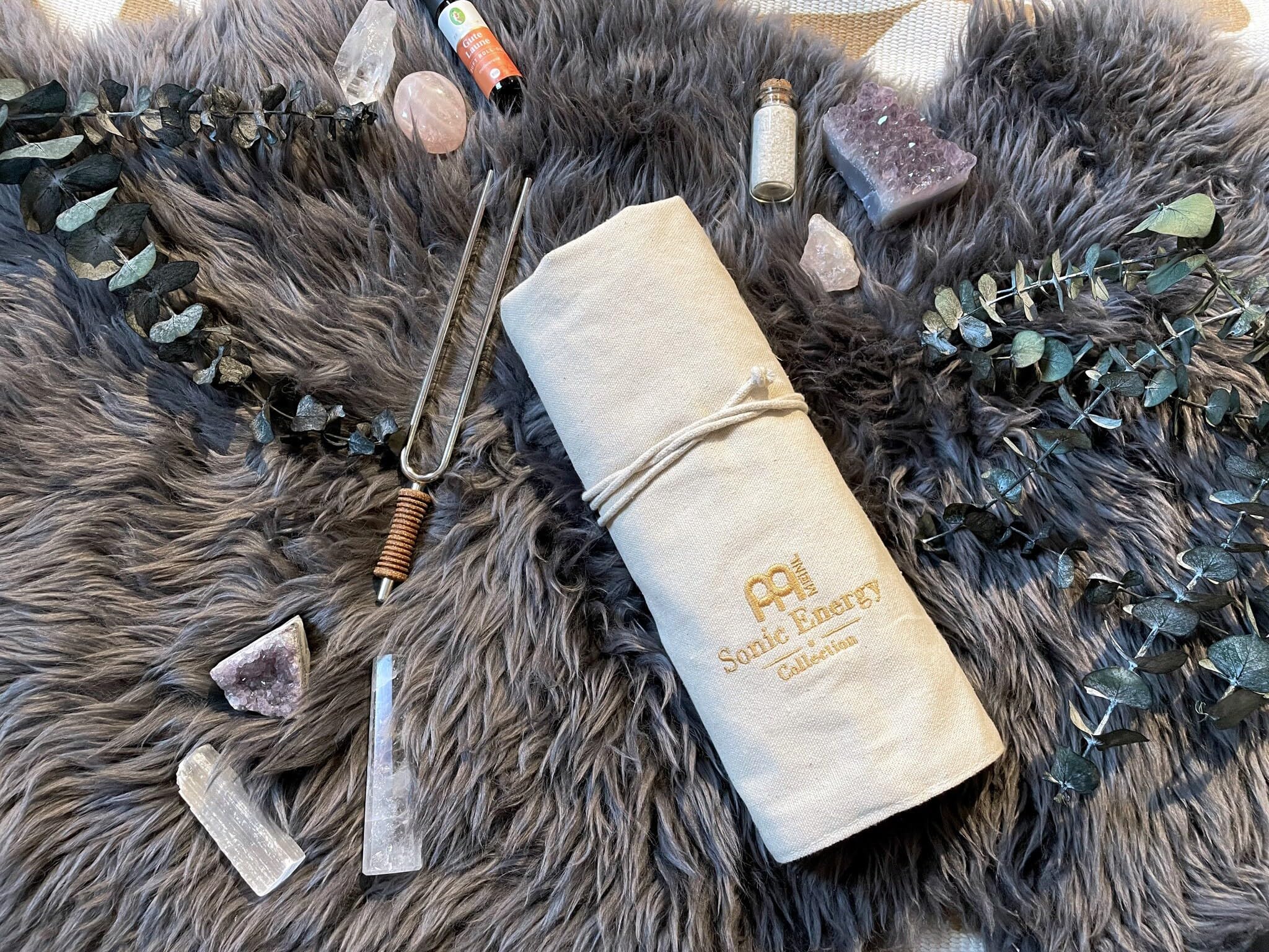 Sonic Energy Stimmgabel Baumwoll Tasche – Hülle für neun Stimmgabeln und Zubehör – Aufrollbar – Für Transport und Aufbewahrung (TFCB)