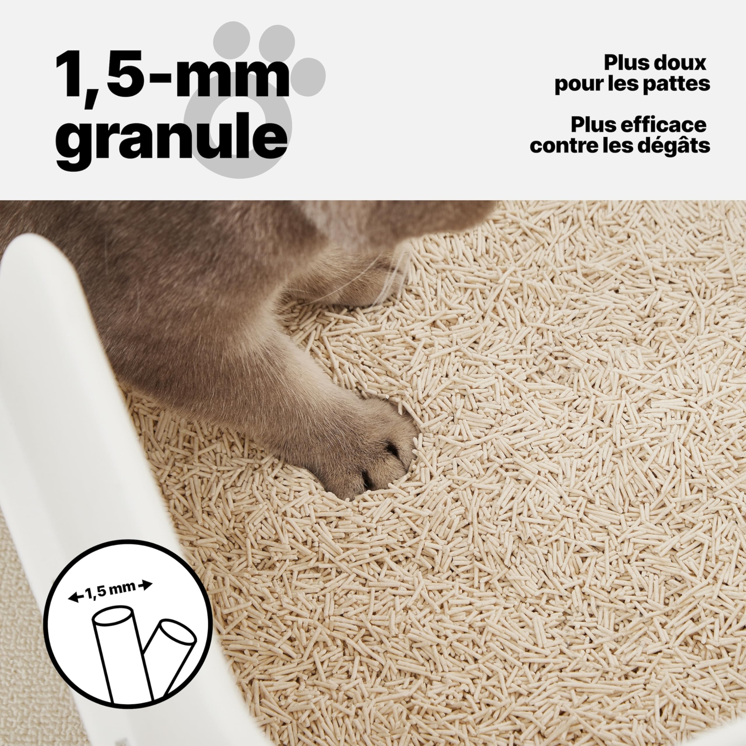 Litière pour Chat au Tofu 10,8 kg - Agglomérante Végétale aux Fibres de Pois, 99% sans Poussière, Contrôle Optimal des Odeurs, Jetable dans Les Toilettes, sans Parfum