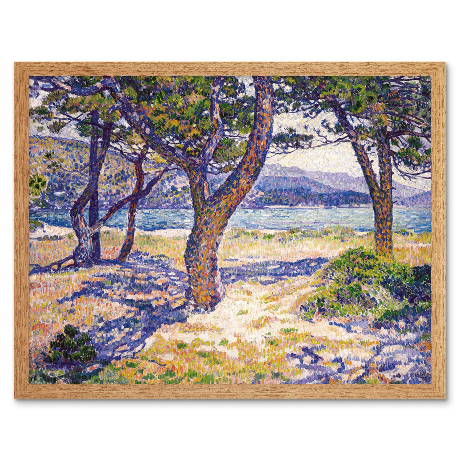 Theo Van Rysselberghe Mediterranean At Le Lavandou Art Print Framed Poster Wall Decor 12x16 inch