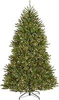 Vista 1 de National Tree Company - Árbol de Navidad artificial completo preiluminado, verde, abeto Dunhill, 7 pies, 700 luces transparentes, 2,144 puntas