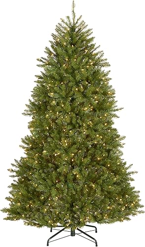 National Tree Company - Árbol de Navidad artificial completo preiluminado, verde, abeto Dunhill, 7 pies, 700 luces transparentes, 2,144 puntas,