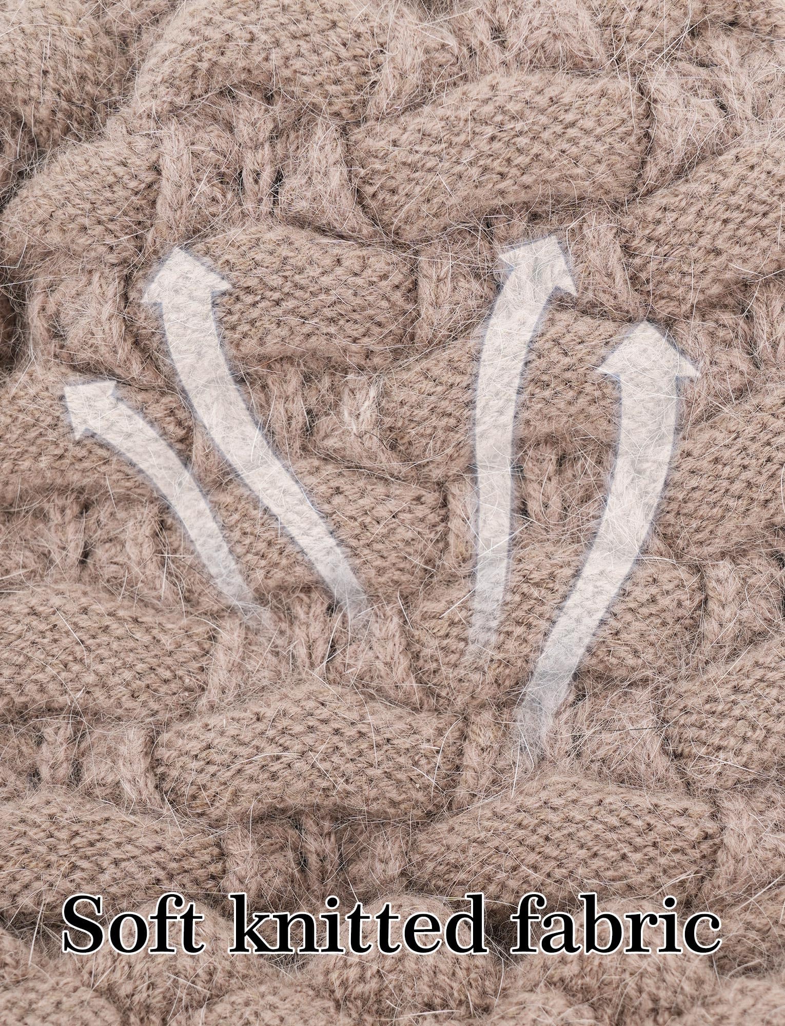 SEAUR Bonnet d'hiver souple pour femme avec doublure en polaire - Cagoule chaude - Avec cordon de serrage, B rose., taille unique