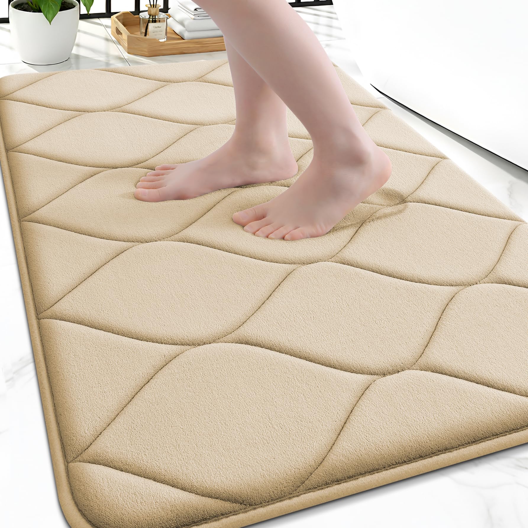 Smiry Memory Foam Bath Mat 30x20, Ultra Soft Absorbent Bathroom Rugs
